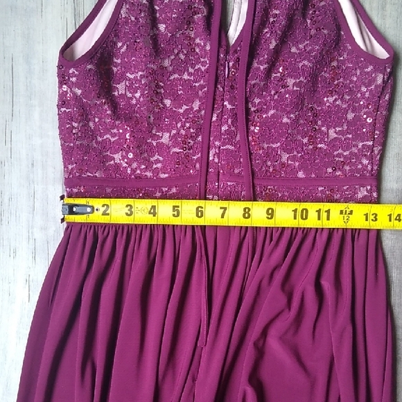 Morgan & Co. Burgundy Lace Evening Dress - Picture 7 of 9